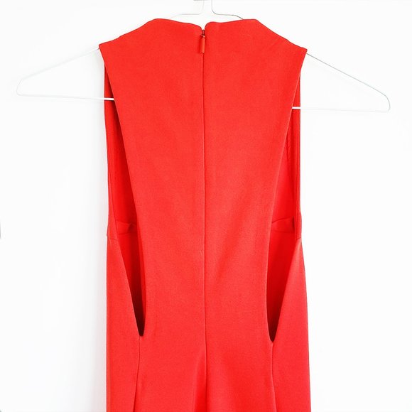 Babaton Sexy Bright Red Bodycon Midi Dress BNWT - Picture 14 of 15